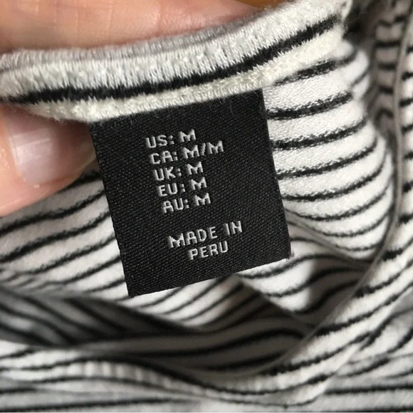 Rachel Zoe Striped Tee, White, Black, Size M - Picture 6 of 14